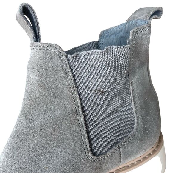 Dolce Vita Boots Size 7.5 Arlete Wedge Gray Leather Suede Chelsea Ankle Booties - Picture 6 of 10